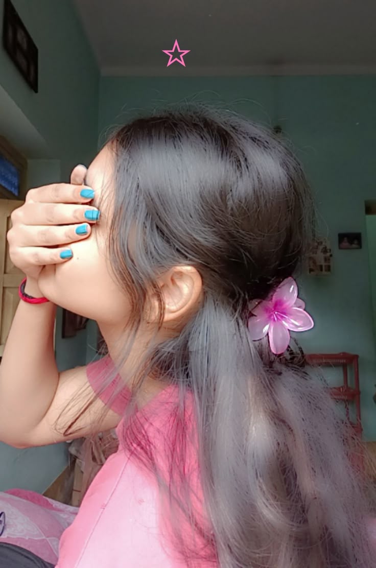 Cute Hidden Face DP For Girls